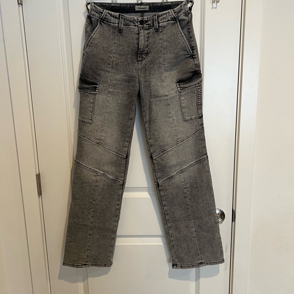 L'AGENCE Gray Wide Leg Cargo Jeans